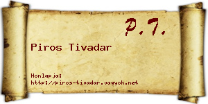 Piros Tivadar névjegykártya