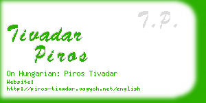 tivadar piros business card